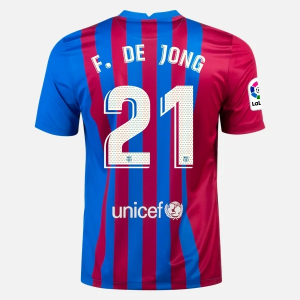 Billiga Fotbollströjor FC Barcelona Frenkie de Jong 21 Hemma tröja  2021/22 – Kortärmad