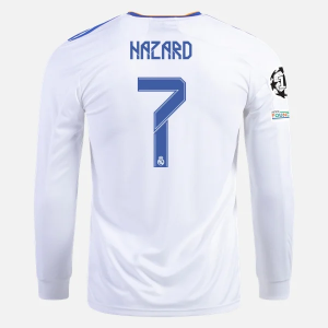 Billiga Fotbollströjor Real Madrid Eden Hazard 7 Hemma tröja 2021/22 – Långärmad