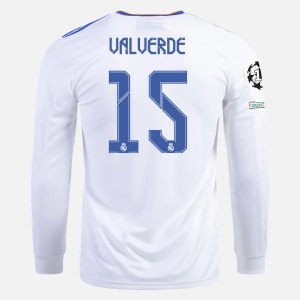 Billiga Fotbollströjor Real Madrid Federico Valverde 15 Hemma tröja 2021/22 – Långärmad